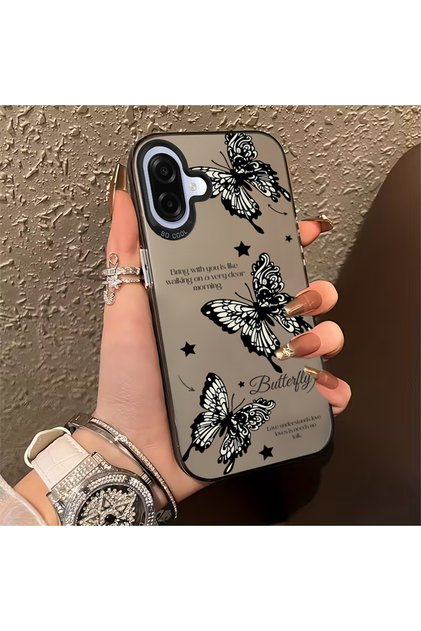 Samsung Galaxy A07 Compatible Dirt-Repellent Butterfly Printed Pattern Phone Case Mk01A