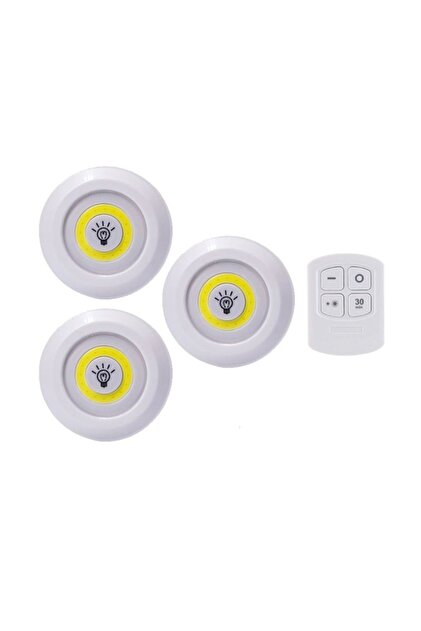 Σετ 3 ασύρματων φώτων LED Puck με τηλεχειριστήριο | Αυτοκόλλητη βάση χωρίς εργαλεία
