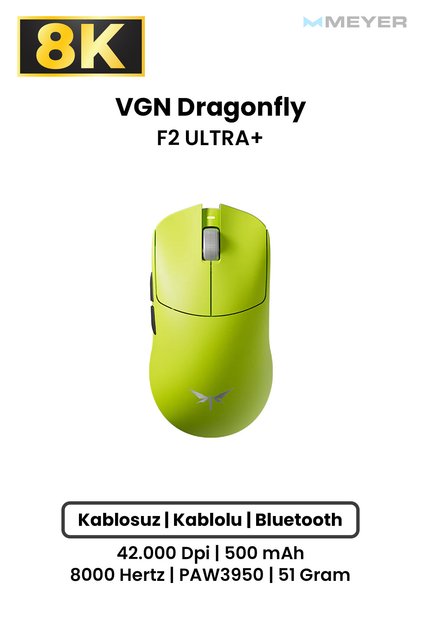 VGN Dragonfly F2 Ultra+ Ultra-Lightweight 8K Wireless Gaming Mouse