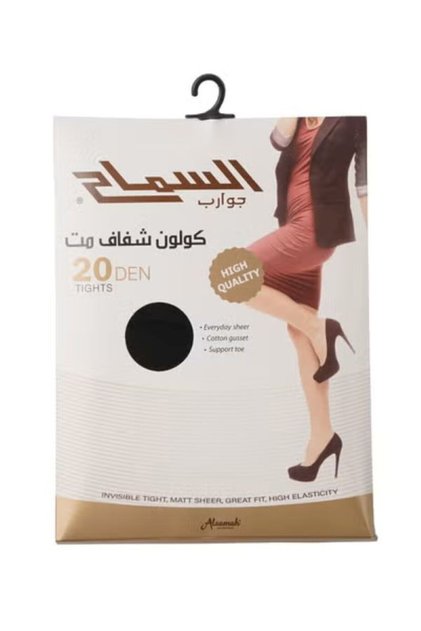 جوارب نسائية كلاسيكية ضيقة، شفافة غير لامعة، مقاس 20 دن - مع مقدمة معززة