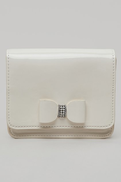 Girl's Cream Bow Detail Sling Bag