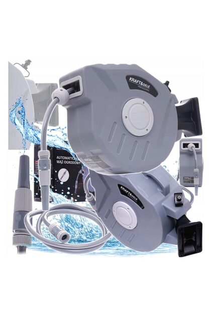 Tambur automat, furtun pentru gradina 20 metri, diametru conector 3/4", presiune de lucru 8 - 24 ba