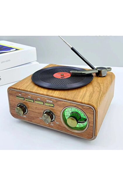Vothoon Nostaljik Tasarım Plak Çalar Görünümlü Radyolu Bluetooth
