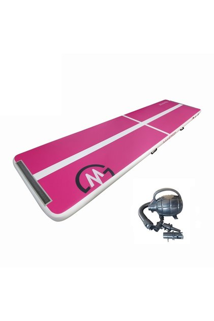 Pistă acrobatică Airtrack MASTER 400 x 100 x 10 cm - Roz și Alb