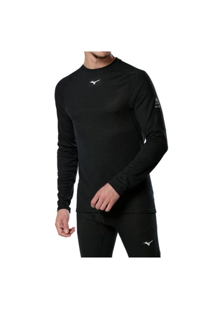 Premium Merino Wool Crew Erkek Termal ve Yün İçlik Siyah