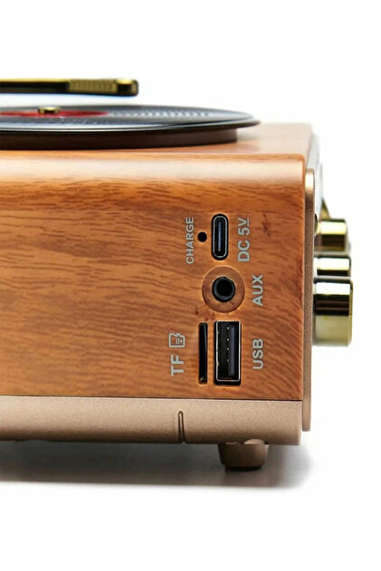 Vothoon Nostaljik Tasarım Plak Çalar Görünümlü Radyolu Bluetooth