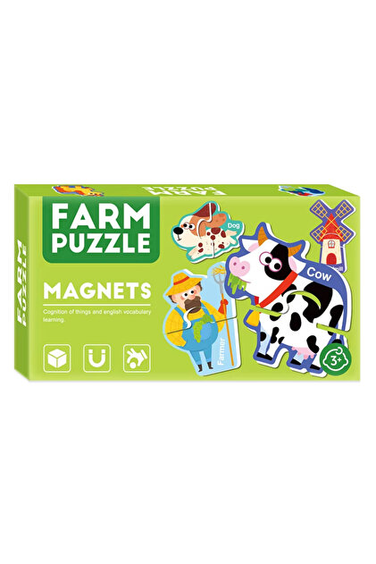 Set puzzle magnetic Viata la ferma, copii, 17 bucati,