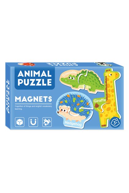 Set puzzle magnetic Lumea animalelor, copii, 17 bucati,