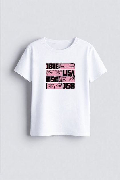 Blackpink Music Group Printed Crew Neck Kids Adult White T-Shirt T-Shirt
