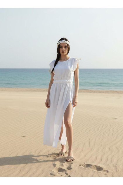 HERA Muslin Boho Style Knitted Belt Dress