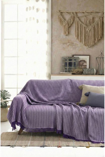 Cotton Fringed Sofa Cover Multi-Purpose Cover | Sofa Shawl | Sofa Bed Cover 170X220 cm