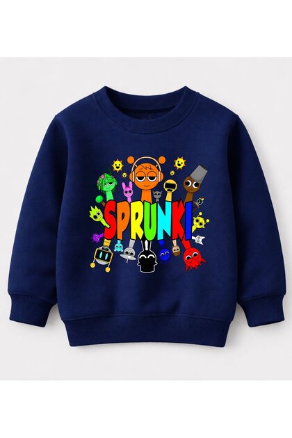 Sweatshirt Spunki̇ Printed Cotton Children's Sweatshirt