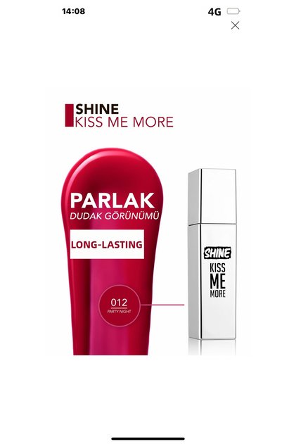 Lasting Shiny Liquid Lipstick (Pink) - Shine Kiss Me More Lls - 012 Party Night - 8682536083898