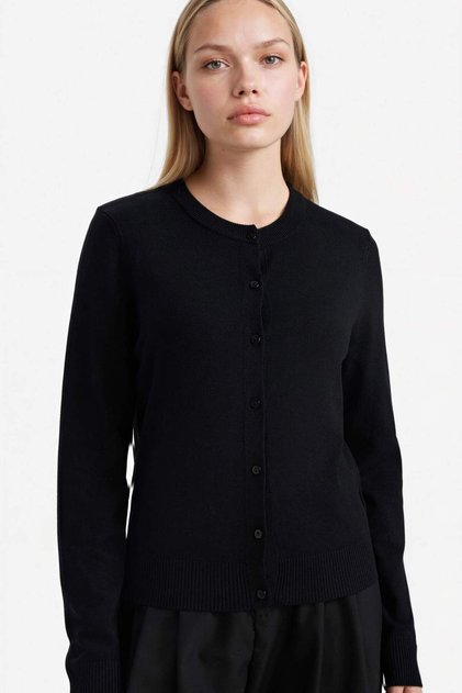 Regular Fit Crew Neck Cardigan D6282Ax26Sp