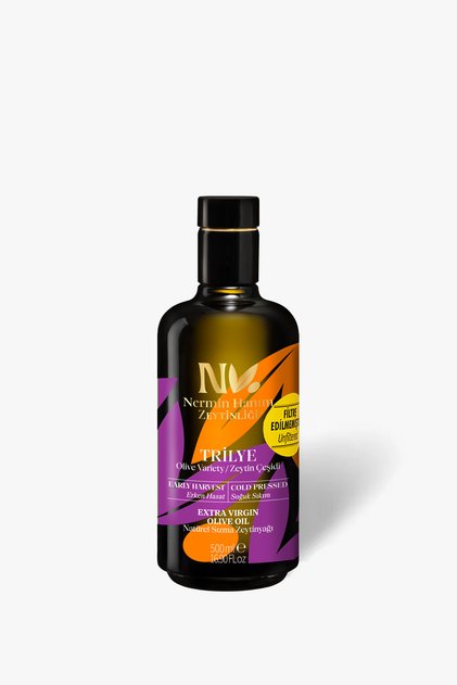Trilye Erken Hasat Filtresiz Soğuk Sıkım Naturel Sızma Zeytinyağı Cam Şişe 500ml