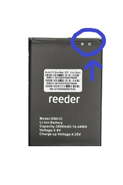 Sağdan Tırnaklı Reeder P13 Blue Maxl 2022 Batarya Pil Hb001