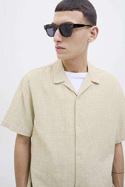 JACK & JONES Jjejeff Solid Resort Shirt - Camicia Uomo Maniche Corte, Colletto Resort, Taglio Largo - 5