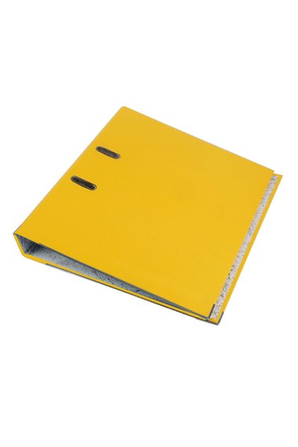 Biblioraftă laminată, A4, lățime cotor 5 cm, chenar metalic, diverse culori Galben