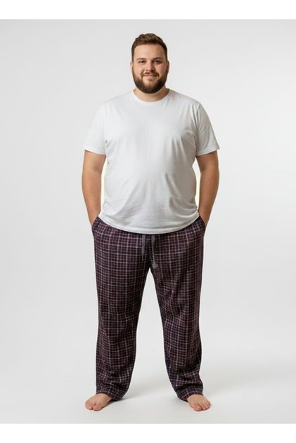 Men's Patterned Plus Size 100% Cotton Single Bottom with Pockets