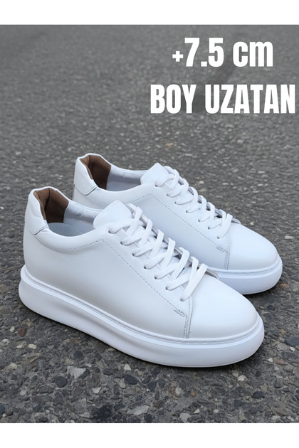 Hidden Heel High Sole +7.5 cm Height Increasing Genuine Leather Men's Shoes | Hidden Heel Men's Shoes