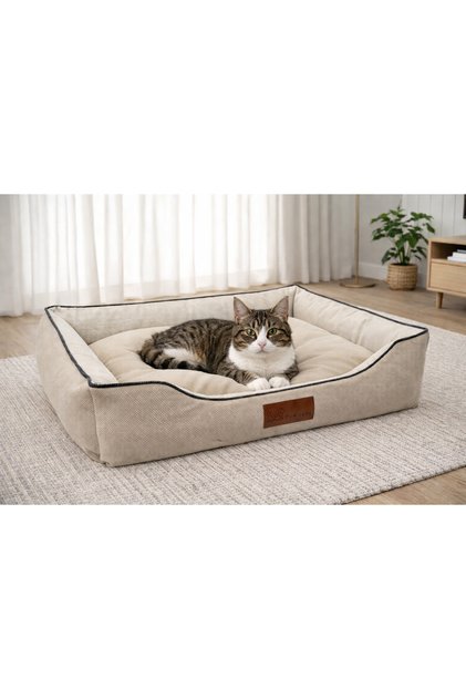 Üst Kalite Kedi-Köpek Yatağı. Kaydırmaz Taban ,Yıkanabilir Kılıf 2 Fermuarlı,%100 Elyaflı.