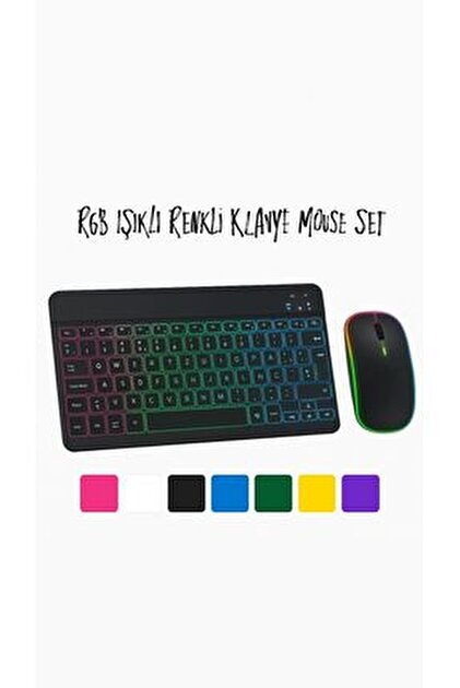 Torima Kablosuz Klavye Mouse Seti Rgb Işıklı Şarj Edilebilir TMK