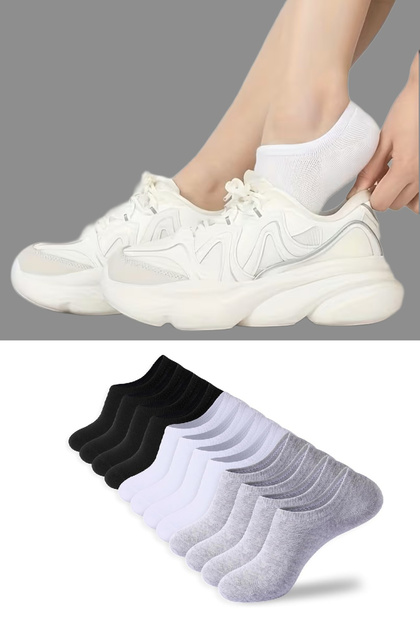 靴 OXS Scarpa Mono 101 Derbies Ozzy Socks 12 Çift Kadın Karışık Renkli Bambu Görünmez Sneaker