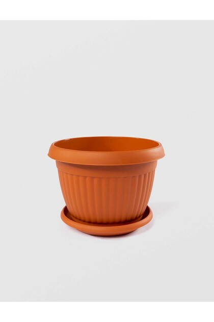 Ghiveci Bella cu Tava, STERK, 13 x 10 cm, Plastic Maro