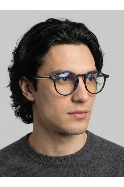 Caddy Black Round Men's Women's Sports Glasses Blue Light Protected New Season Sports Sap Lightweight Glasses