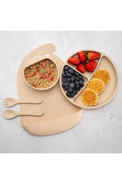 Set diversificare din silicon, AppeKids Classic Bubble Beige
