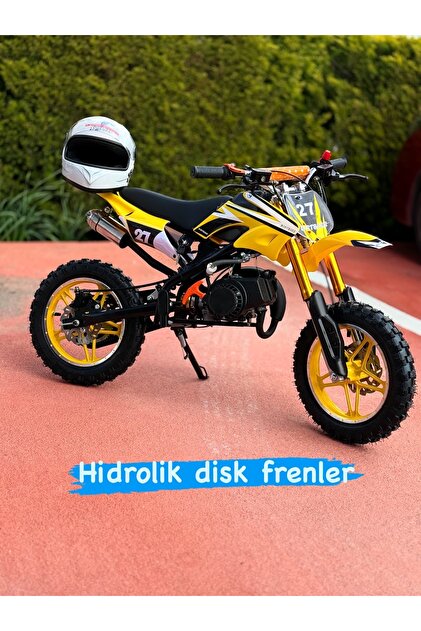 POWER BENZİNLİ MİNİ CROS 49 CC HİDROLİK DİSK FREN 5-12 yaş arası