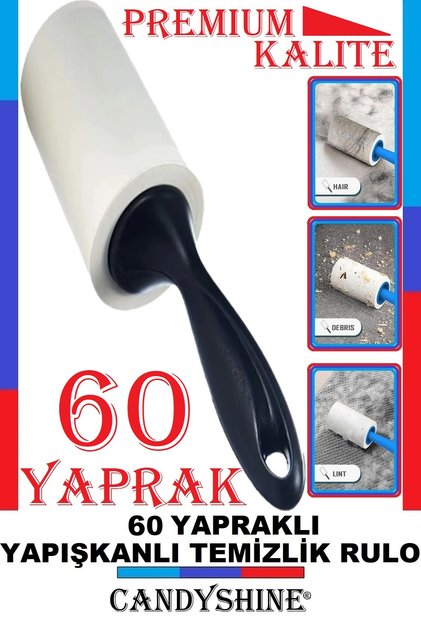 60 Yaprak Tüy Toplama Bant Rulosu Kedi Ve Köpek Tüyü Toplayıcı Rulo Elbise Temizleme