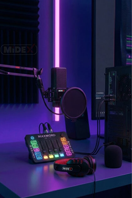 Midex Arcade Pack-3 MEDLEY Ses Kartı ve MX-2020 Mikrofon Gaming