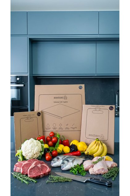 Stainless Steel Cutting Board Set of 3 (1 Piece) Counter Top +2 Pcs. Cutting Board)