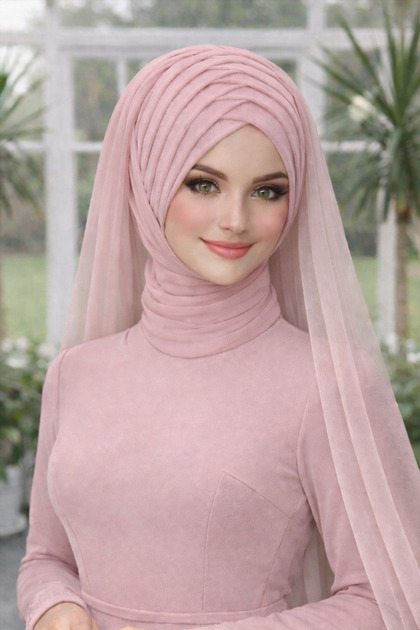 Powder Veil Forehead Conjoined Model Ready Veil Ready Shawl Ready Turban
