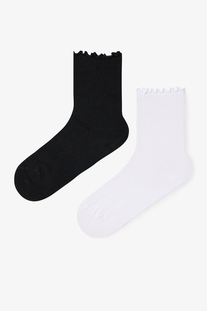 2 Pairs of Modal Blend Classic Ruffle Socks