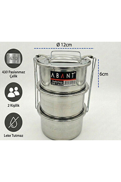 Abant Sefer Tası 12x6 3'lü Yemek Kabı Paslanmaz Çelik - Fiyatı