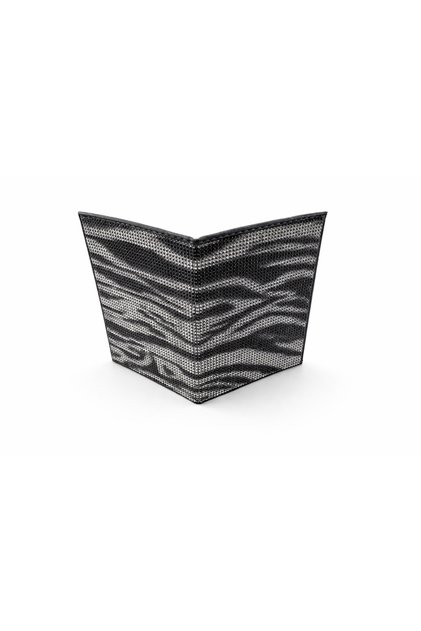 Zebra pattern stone coated license case