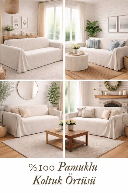 Organska sirova platnena navlaka za sofu, prekrivač za krevet 180x300 cm (sofa za 3-4 osobe)