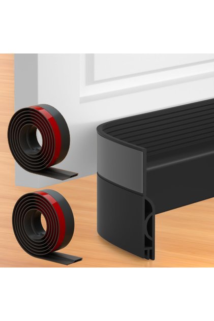 2m-Black 1/2M Door Draft Stopper Door Sweep for Bottom of Door Weather Stripping Door Bottom Seal Bl