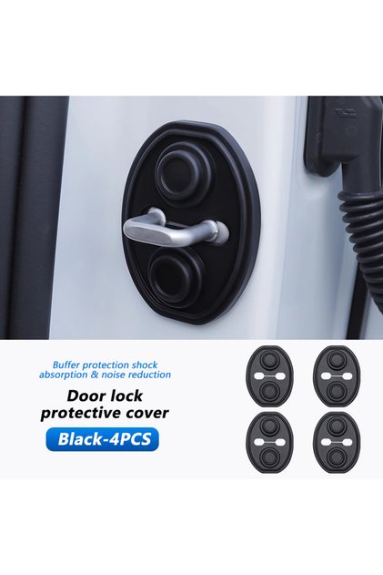 4pcs SEAMETAL 4Pcs Door Lock Buckle Cover for Car Door Buffer Cushion Anti-Scrtach Protection Cover
