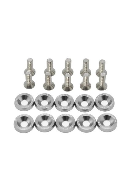 Black 10 PCS M6 Automotive Hexagonal Fasteners, Mudguard Washers, Bumper Engine, Concave Screws, JDM