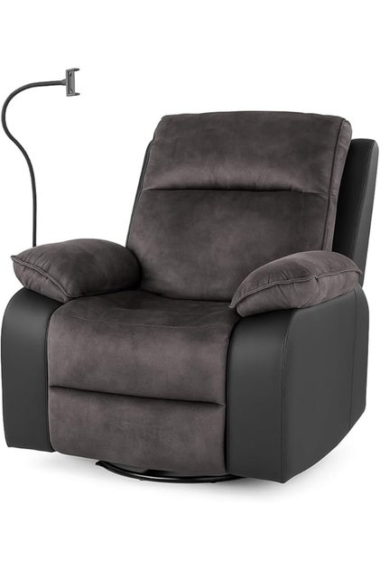 Dark Grey & Black Recliner Chair for Living Room