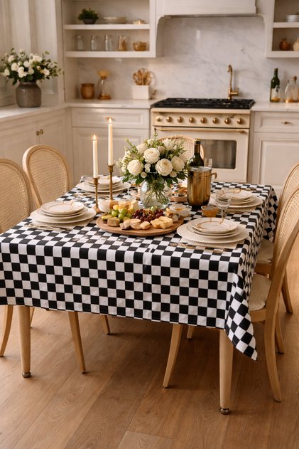 Duck Fabric Tablecloth Stain Resistant Water Oil Dust Repellent Fabric Panama Linen Living Room Kitchen Garden