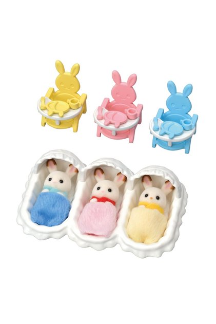 Triplets Care Dollhouse Playset – Includes Dolls, Accessories in Yellow, Blue, Mint, Green
