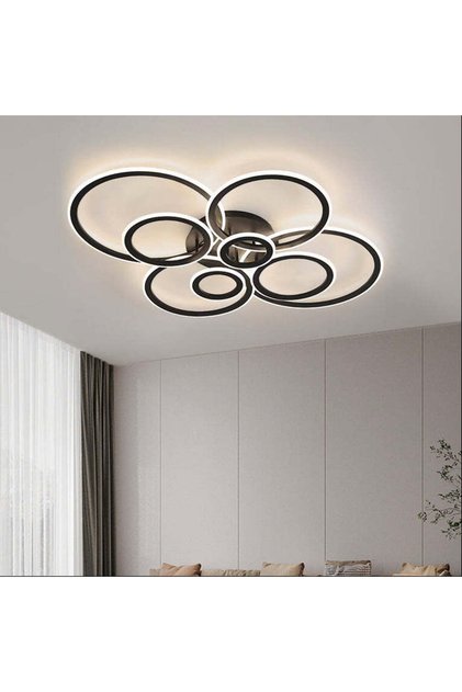 LED полилей с дистанционно управление BETTY 130W, 8 кръга, студена/топла/неутрална светлина, димируем, черен