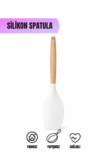 Silikon Sıyırma Spatulası – Isıya Dayanıklı Yapışmaz Kazıyıcı ve Karıştırıcı Mutfak Spatulası