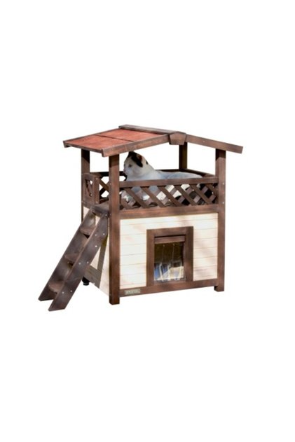 Casă pentru pisici 4 anotimpuri Deluxe Kerbl, 88x57x77 cm, maro