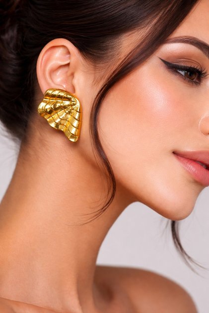Mare Yellow Textured Steel Nail Earrings - Stylish Women's Design Earrings