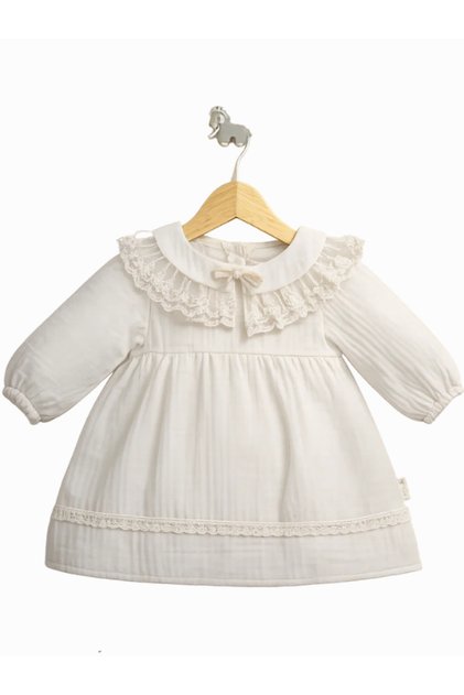Muslin Fabric Long Sleeve Baby Girl Lady Dress
